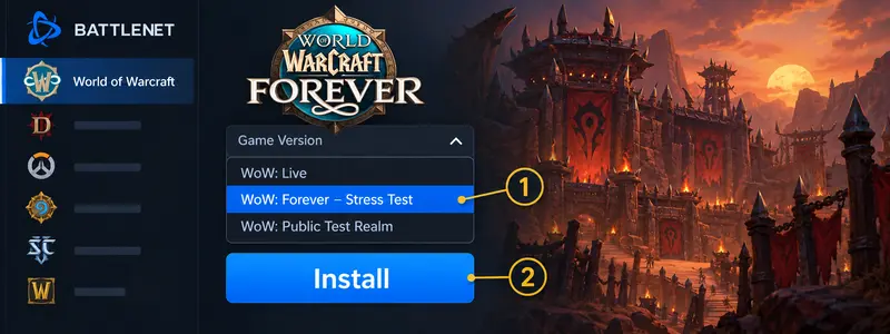 تست رایگان WoW Forever در اپلیکیشن Battle.net
